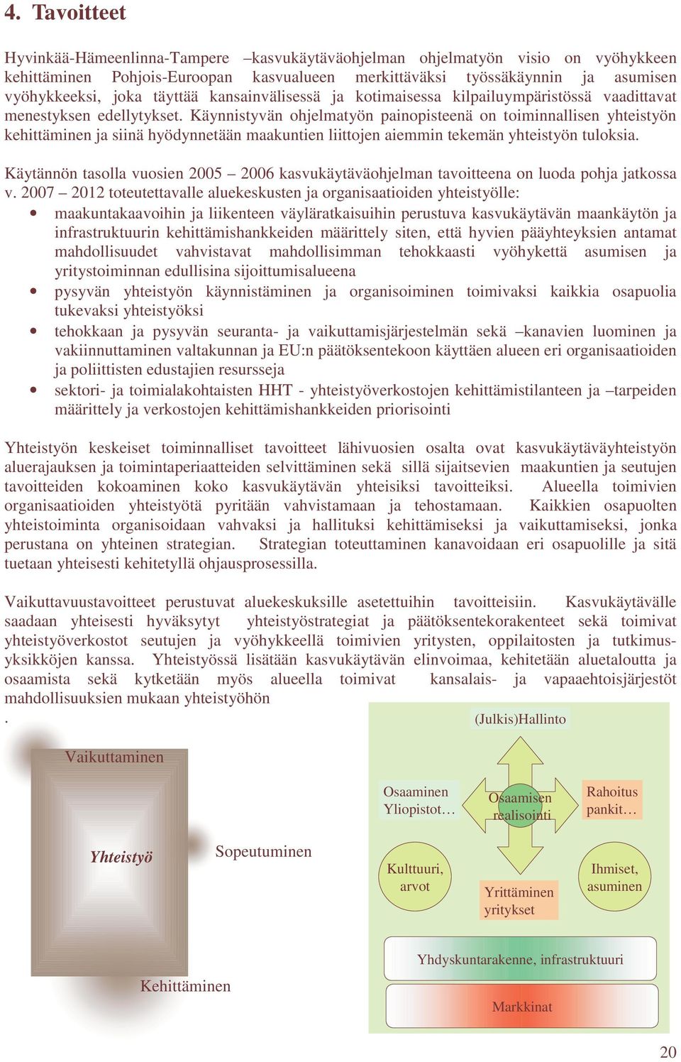 Käynnistyvän ohjelmatyön painopisteenä on toiminnallisen yhteistyön kehittäminen ja siinä hyödynnetään maakuntien liittojen aiemmin tekemän yhteistyön tuloksia.