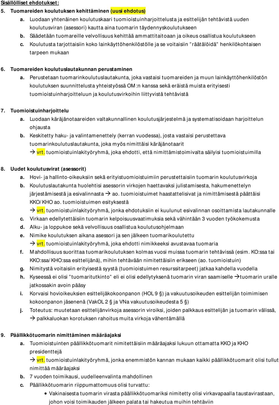 Säädetään tuomareille velvollisuus kehittää ammattitaitoaan ja oikeus osallistua koulutukseen c.