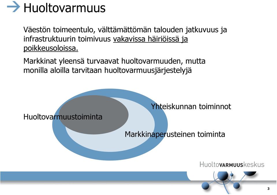 Markkinat yleensä turvaavat huoltovarmuuden, mutta monilla aloilla tarvitaan