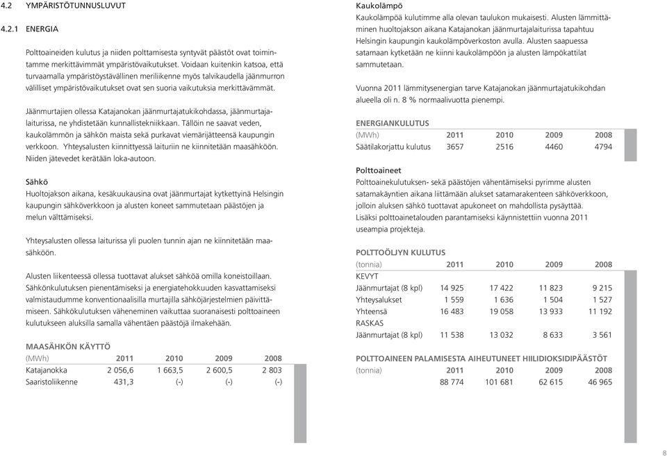 Jäänmurtajien ollessa Katajanokan jäänmurtajatukikohdassa, jäänmurtajalaiturissa, ne yhdistetään kunnallistekniikkaan.