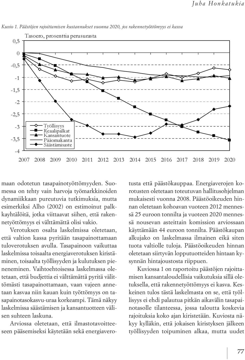 välttämättä olisi vakio. Verotuksen osalta laskelmissa oletetaan, että valtion kassa pyritään tasapainottamaan tuloverotuksen avulla.