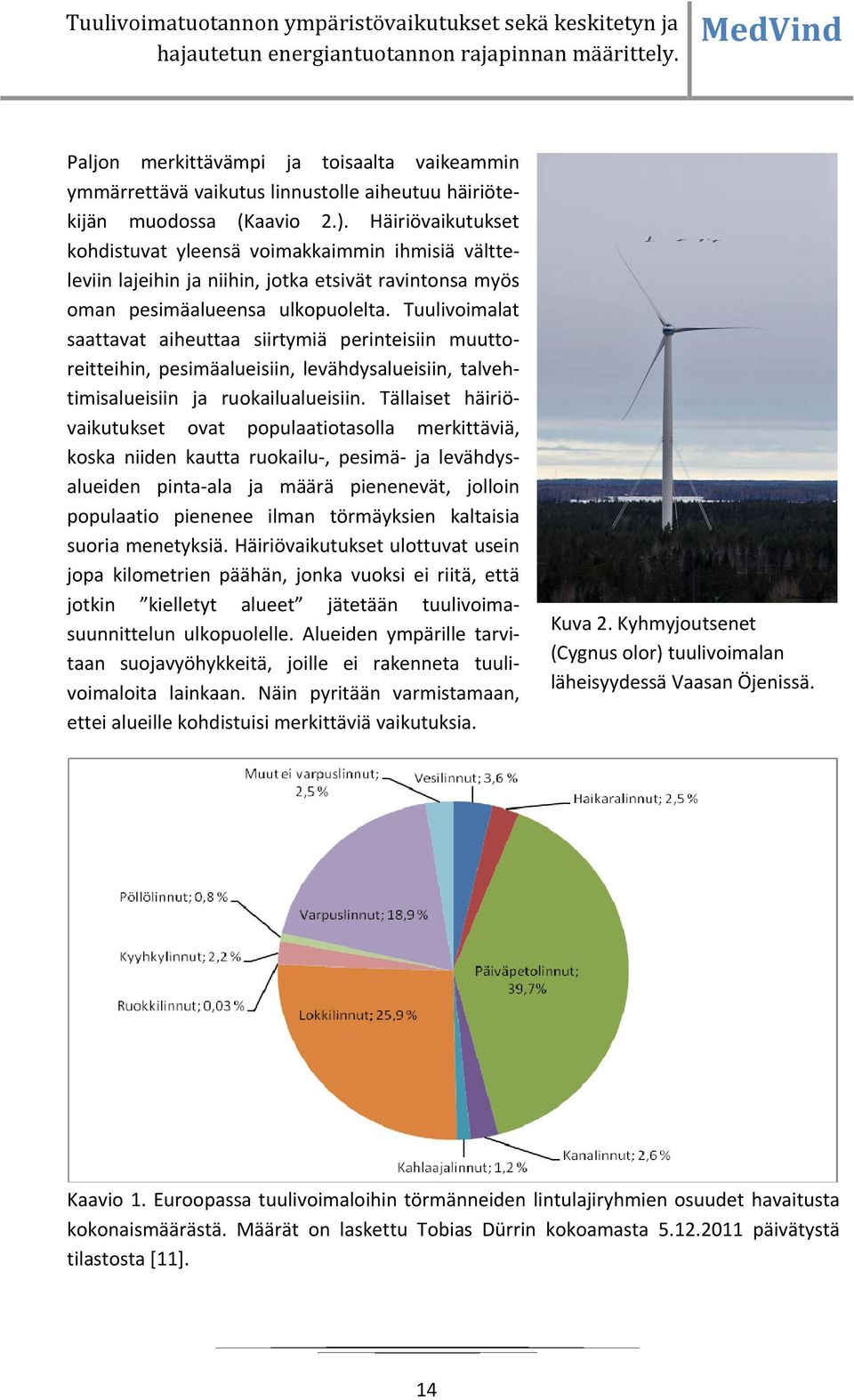 Tuulivoimalat saattavat aiheuttaa siirtymiä perinteisiin muuttoreitteihin, pesimäalueisiin, levähdysalueisiin, talvehtimisalueisiin ja ruokailualueisiin.