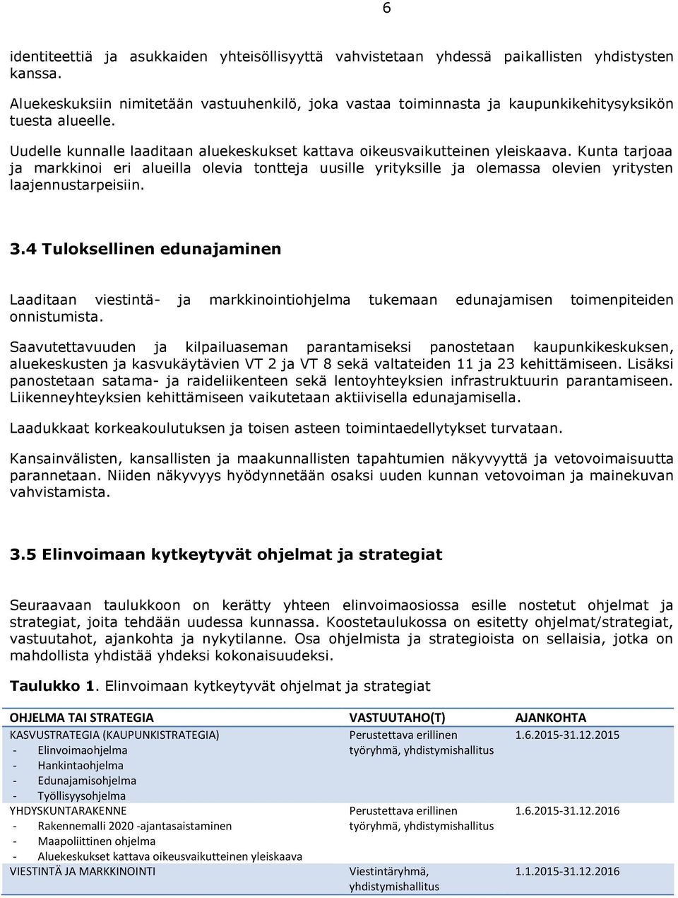 Kunta tarjoaa ja markkinoi eri alueilla olevia tontteja uusille yrityksille ja olemassa olevien yritysten laajennustarpeisiin. 3.