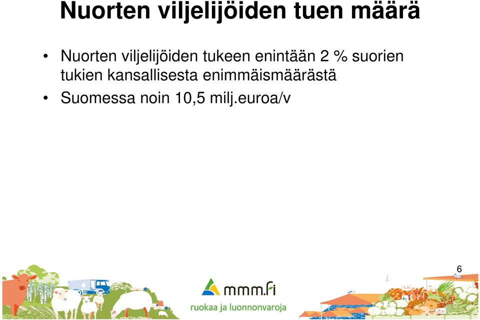 2 % suorien tukien kansallisesta