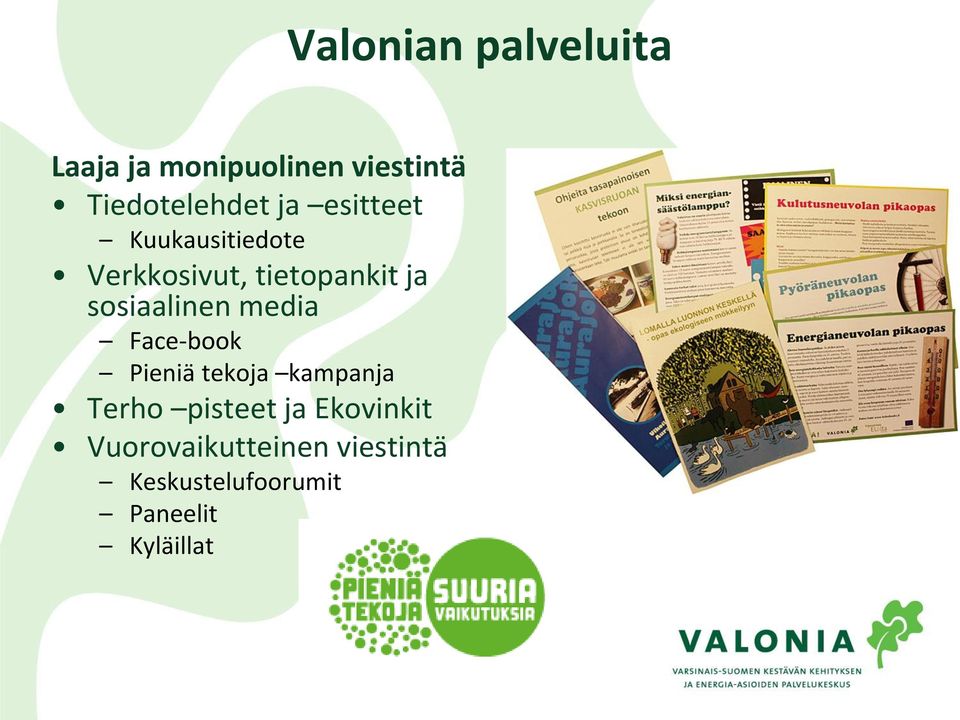 Face-book Pieniä tekoja kampanja Terho pisteet ja Ekovinkit