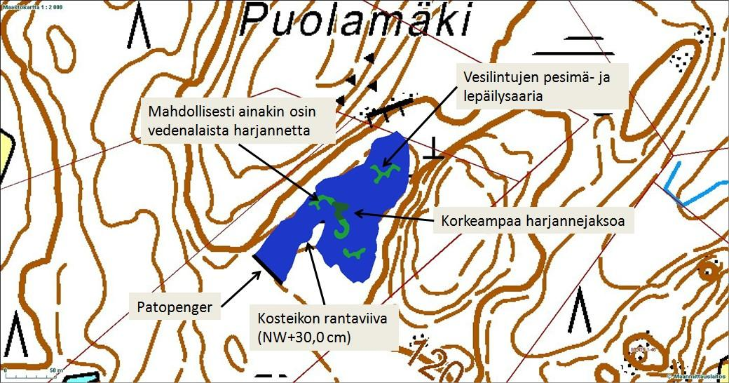 9 3.5 Selvitys kosteikkoalueen rakenteesta Kosteikkosuunnittelun lähtökohtana on luoda alueesta merkittävä vesilintujen suosima ravinnonhankinta- ja poikue-elinympäristö.