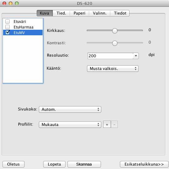 Skannaussovellukset ja -asetukset DSmobileCapturen käyttäminen (Macintosh) 1 Kytke mukana toimitettu Micro USB -kaapeli skannerisi takaosassa olevaan Micro USB -porttiin. Kytke kaapeli tietokoneeseen.