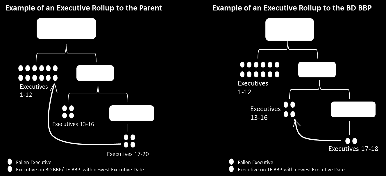 (a) Nu Skin siirtää ensin kaikkein uusimmat ensimmäisen sukupolven pätevät Breakaway Executivet (Executiveksi pätevöitymispäivämäärän perusteella) joko BD BBP tai TE BBP -tililtä, kunnes yhtään