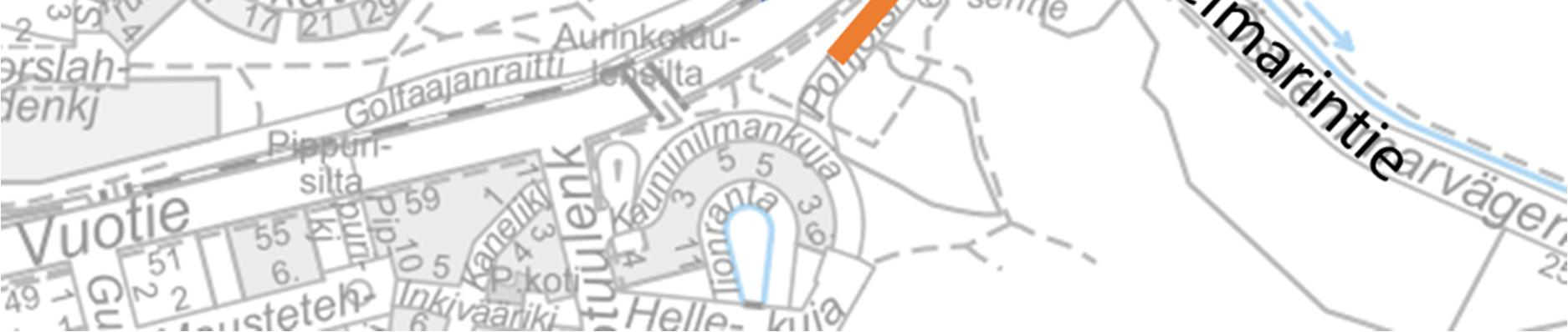 Kuva 31. Liikennemäärä Vuotiellä (muokattu lähteestä Helsingin kaupunki 2014c). Kuva 32. Liikennemäärälaskennan tulokset (KAVL) (muokattu lähteistä Helsingin kaupunki 2015b, Helsingin kaupunki 2016).