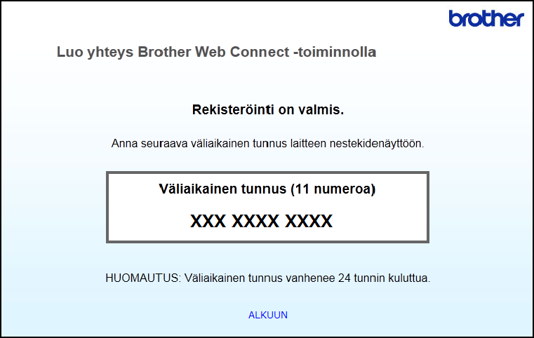 Johdanto 4 Noudata näyttöön tulevia ohjeita ja pyydä käyttöoikeutta. Kun olet valmis, väliaikainen tunnuksesi näytetään.