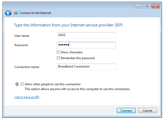 9. Valitse Connect to the Internet (Muodosta yhteys internetiin) ja napsauta Next (Seuraava). 10. Valitse Broadband (PPPoE) (Laajakaista (PPPoE)) ja napsauta Next (Seuraava). 11.