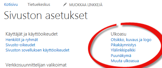 Elisa Oyj 44/47 3.2.4. Haku 3.2.5. Ulkoasu Tuloslähteet linkistä voit muokata ja luoda uusia tai poistaa vanhoja hakutuloksien rajauksia.