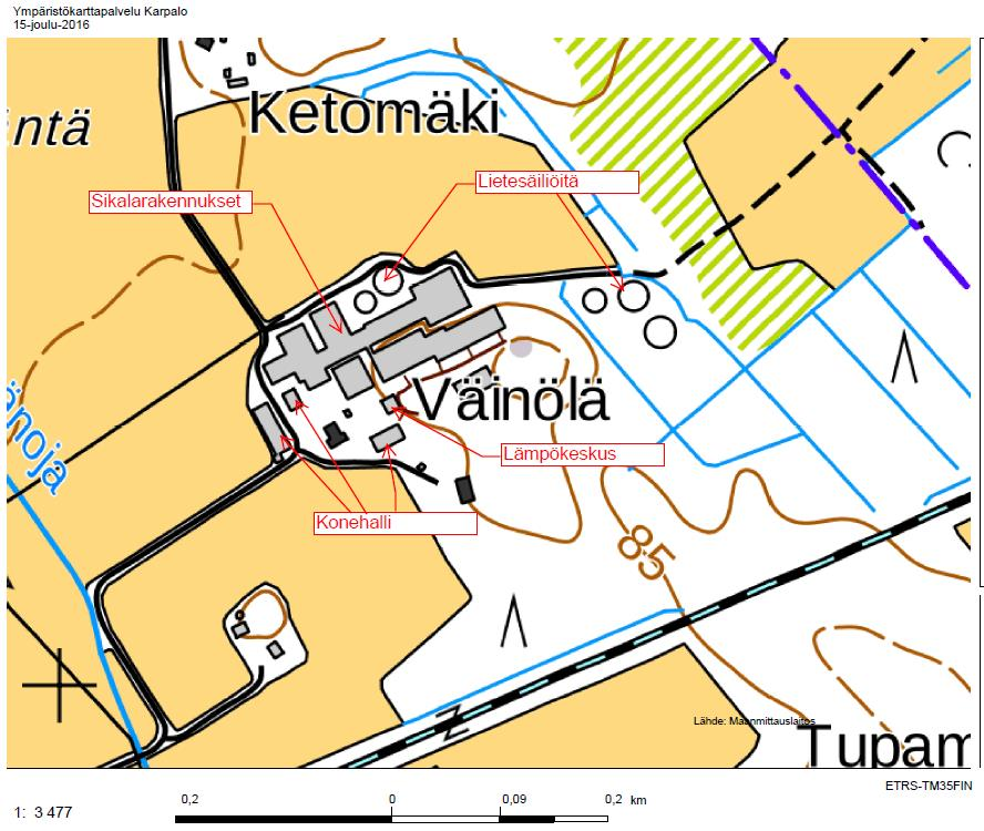 3. HANKKEEN KOKONAISKUVAUS 3.1 Yleiskuvaus 3.1.1. Nykytilanne (VE0) Rantasen Tilalla on vuonna 2007 myönnetty ympäristölupa 500 emakon ja 2 250 lihasian sikalalle.