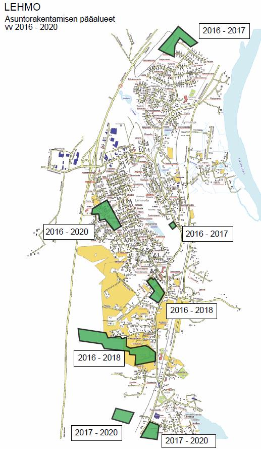Kontiolahden kunta Palvelutarveselvityksen osittainen päivitys 2016 25 (38) Vuonna 2015 Lehmon alueella tehtiin 17 tonttikauppaa. Vuokratonttien myyntikampanja vaikutti myös Lehmossa.