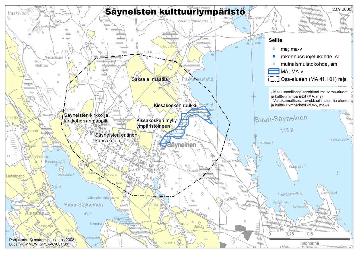 Säyneinen Säyneisen kirkko ja kirkkoherran pappila Kirkko: Esko Suhonen v. 1939 Kaj Michael 1939 Säyneisen seurakunta itsenäistyi Kaavin seurakunnasta v.