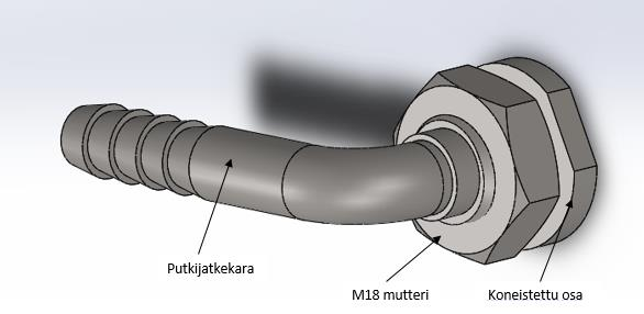 43(62) Pesukoneen pesureiden kiinnitykseen kehitetty idea oli monimutkainen ja siihen tuli monta osaa, joita ei voitu esikokoonpanna.