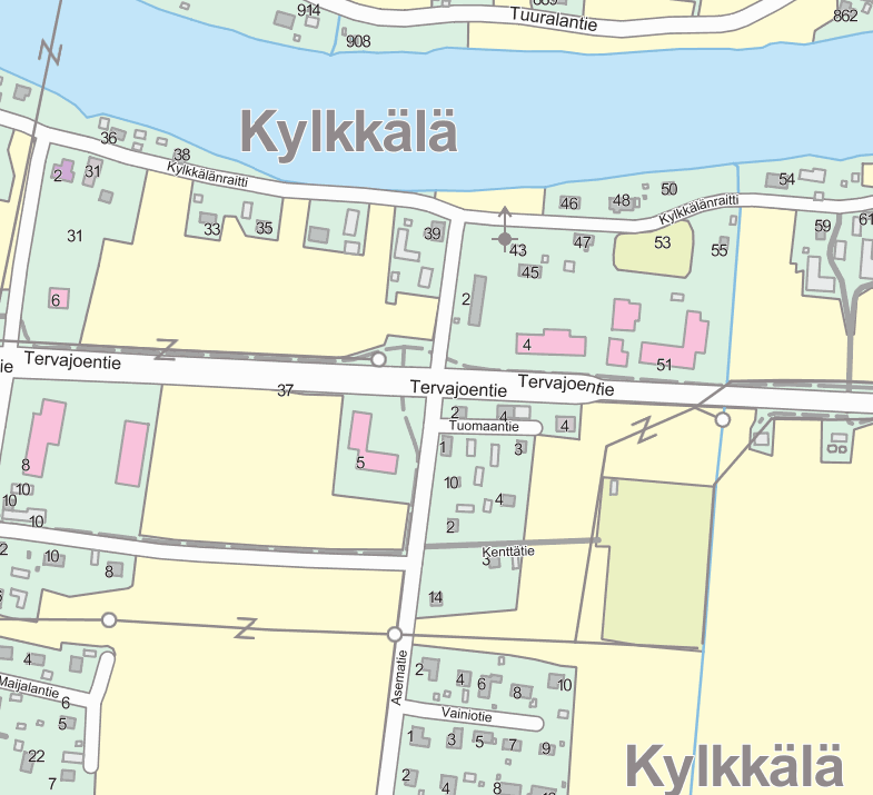FCG SUUNNITTELU JA TEKNIIKKA OY Selostus 3 (7) Kuva 1: Vainiotien alue osoitettu punaisella ja suunnittelualueesta poistettu Tuomaantien alue osoitettu vihreällä.