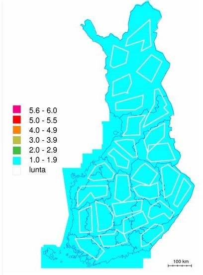 15 vainnoiksi. Satelliitti havaitsee palot myös Virosta, Ruotsista sekä Venäjän länsiosista. Kokonaisuudessaan palohavaintoja valvonta-alueella vuonna 2010 tuli 86. (Heikkilä, 2013, 5.