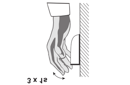 lisävalaistusta aktivoinnin aikana esimerkiksi taskulampulla. Peitä lketunnistin kädellä noin 1 sekunnin ajaksi vähintään kolme kertaa 9 sekunnin aikana (kuva 2).