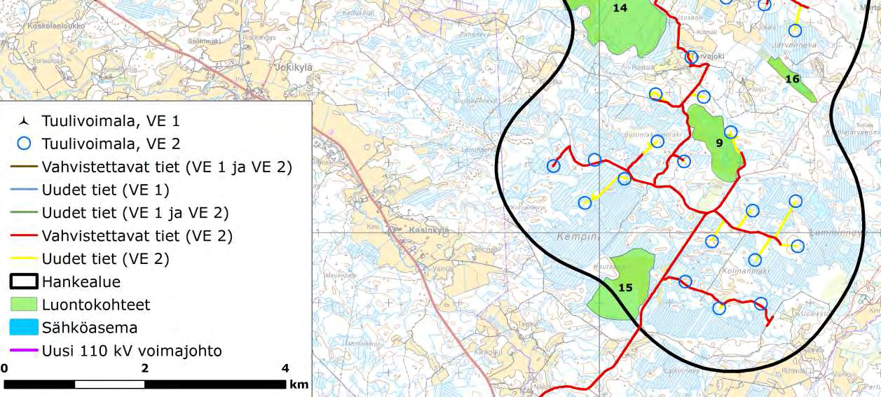 FCG SUUNNITTELU JA TEKNIIKKA OY Kattiharjun tuulivoimapuisto 105 vässä määrin menettäneet luonnontilaansa perkauksen ja metsäojitusten johdosta.