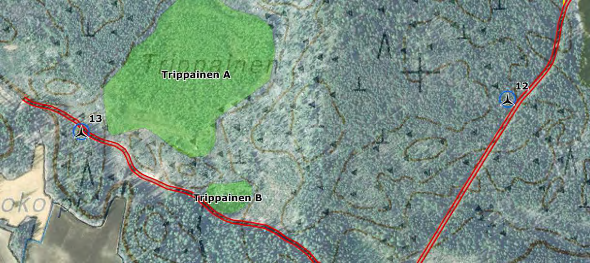 108 Kattiharjun tuulivoimapuisto FCG SUUNNITTELU JA TEKNIIKKA OY Luontokohteelle kohdistuvien suorien vaikutusten laajuus on vähäinen ja vaikutukset paikallisen luonnon monimuotoisuuteen arvioidaan