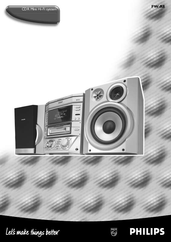 Voit lukea suosituksia käyttäjän oppaista, teknisistä ohjeista tai asennusohjeista tuotteelle PHILIPS FW-R8.