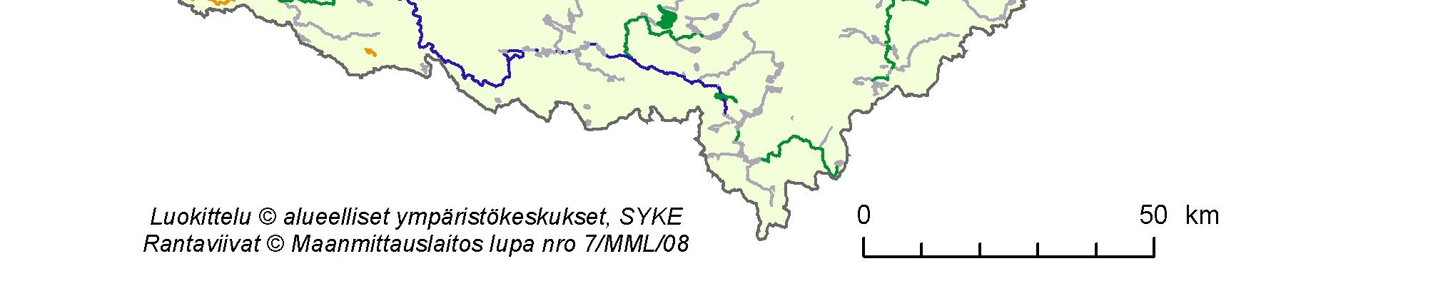 4.2 Vesimuodostumien tila Vesienhoitoalueen pohjoisella osa-alueella luokiteltiin kaikkiaan 52 järveä (pinta-ala 926 km 2 ).