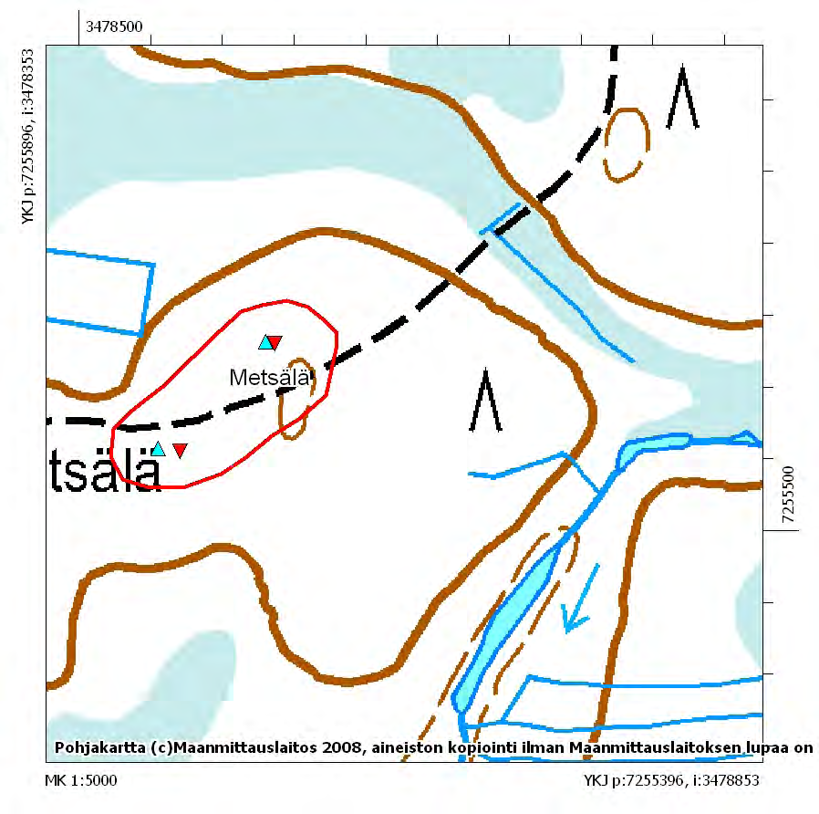 72 DG541:3. Metsälä. Kiviröykkiö 2, lännestä.8.9.2008.