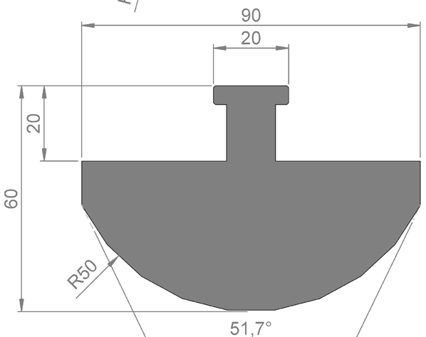 ALIKO style tooling, punches P71403_R25 P71430_R35 P71431_R50 Profile Height, mm Width, mm Radius, R P71403_R25 60 50 25 P71403_R30 60 50 30 P71430_R35 60 70 35 P71430_R40 60