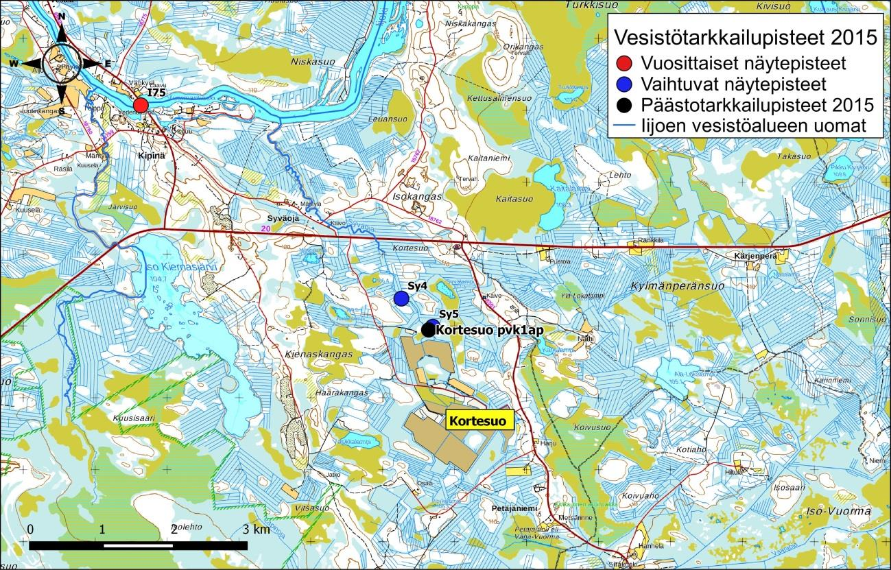 Iijoen ja Siuruanjoen turvetuotantoalueiden käyttö-, päästö- ja vaikutustarkkailuraportti vuodelta 21 97 Kuva 6-3.