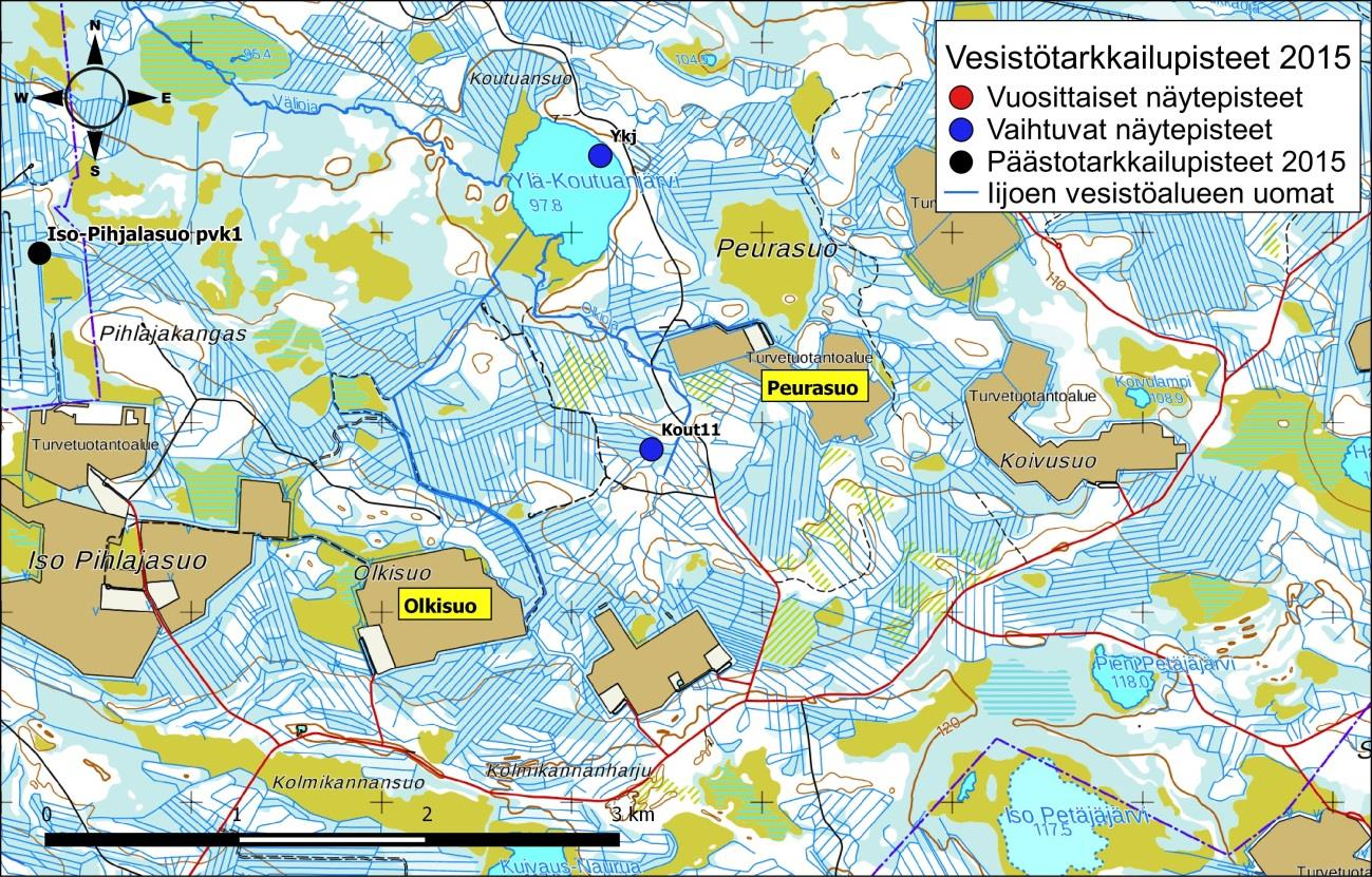 Iijoen ja Siuruanjoen turvetuotantoalueiden käyttö-, päästö- ja vaikutustarkkailuraportti vuodelta 21 12 Kuva 6-4.