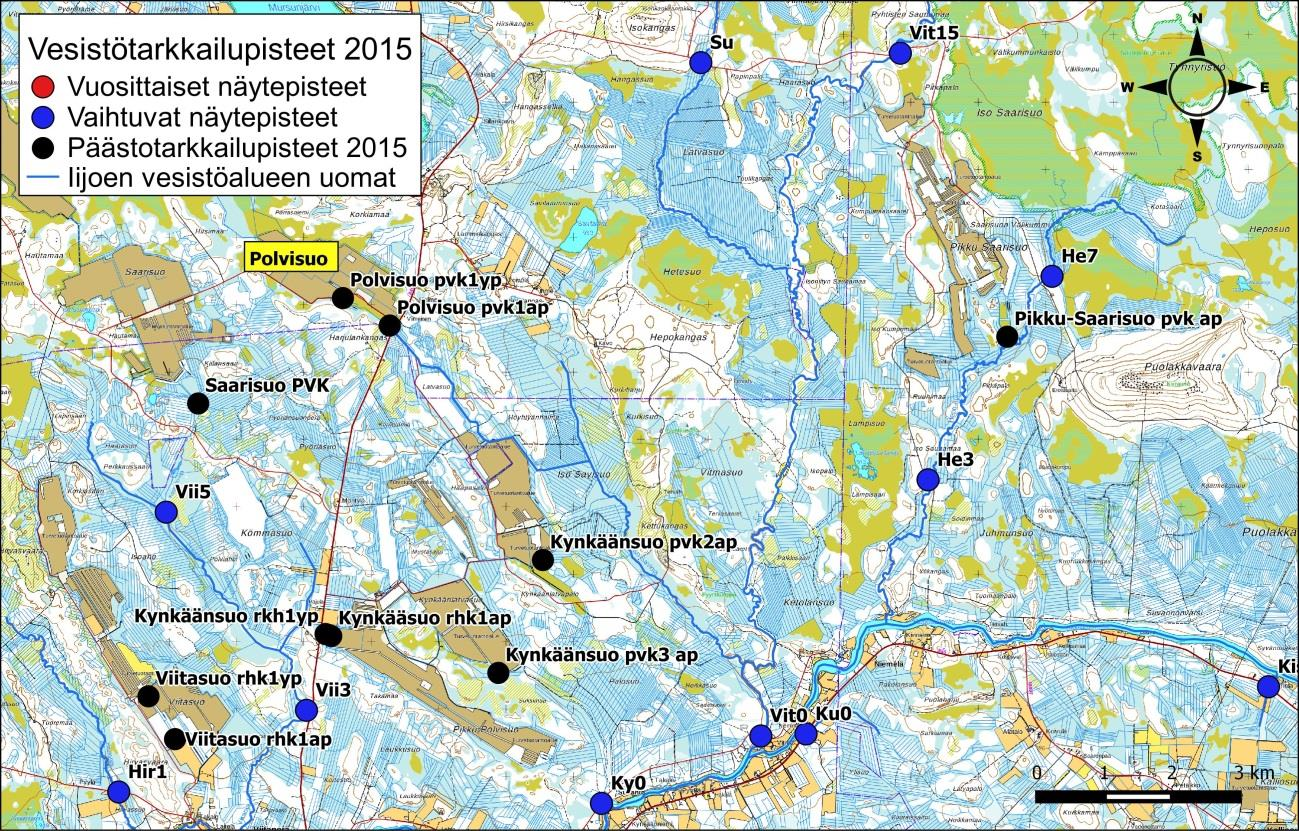 Iijoen ja Siuruanjoen turvetuotantoalueiden käyttö-, päästö- ja vaikutustarkkailuraportti vuodelta 21 69 Kuva 6-1.