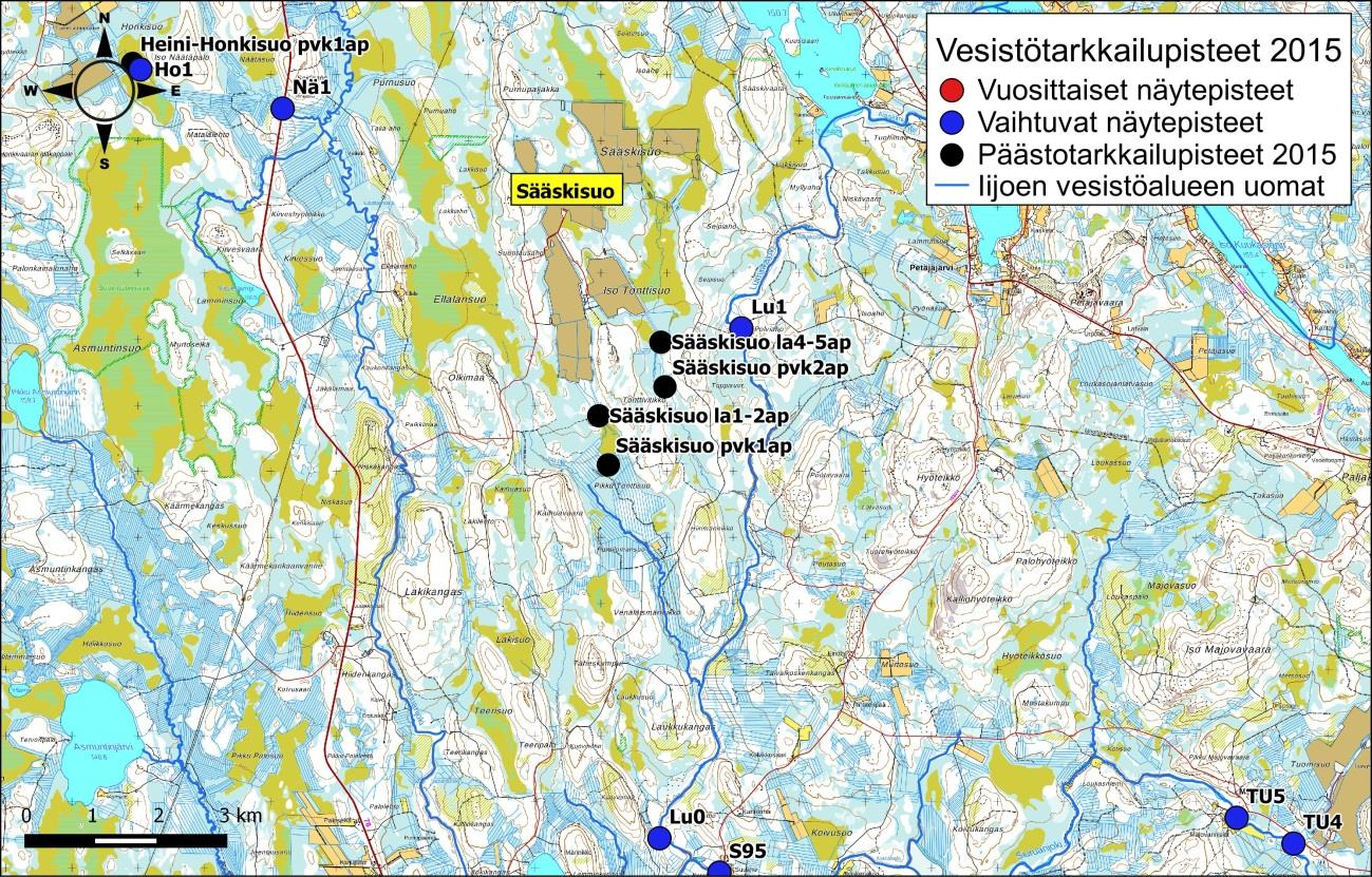 Iijoen ja Siuruanjoen turvetuotantoalueiden käyttö-, päästö- ja vaikutustarkkailuraportti vuodelta 21 71 Kuva 6-12.