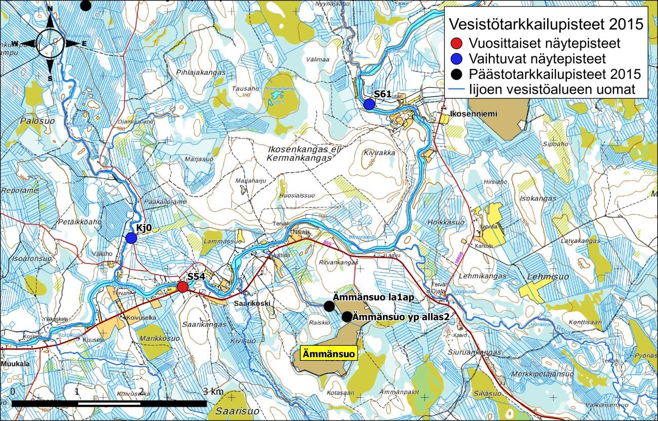 Iijoen ja Siuruanjoen turvetuotantoalueiden käyttö-, päästö- ja vaikutustarkkailuraportti vuodelta 21 72 Kuva 6-13.