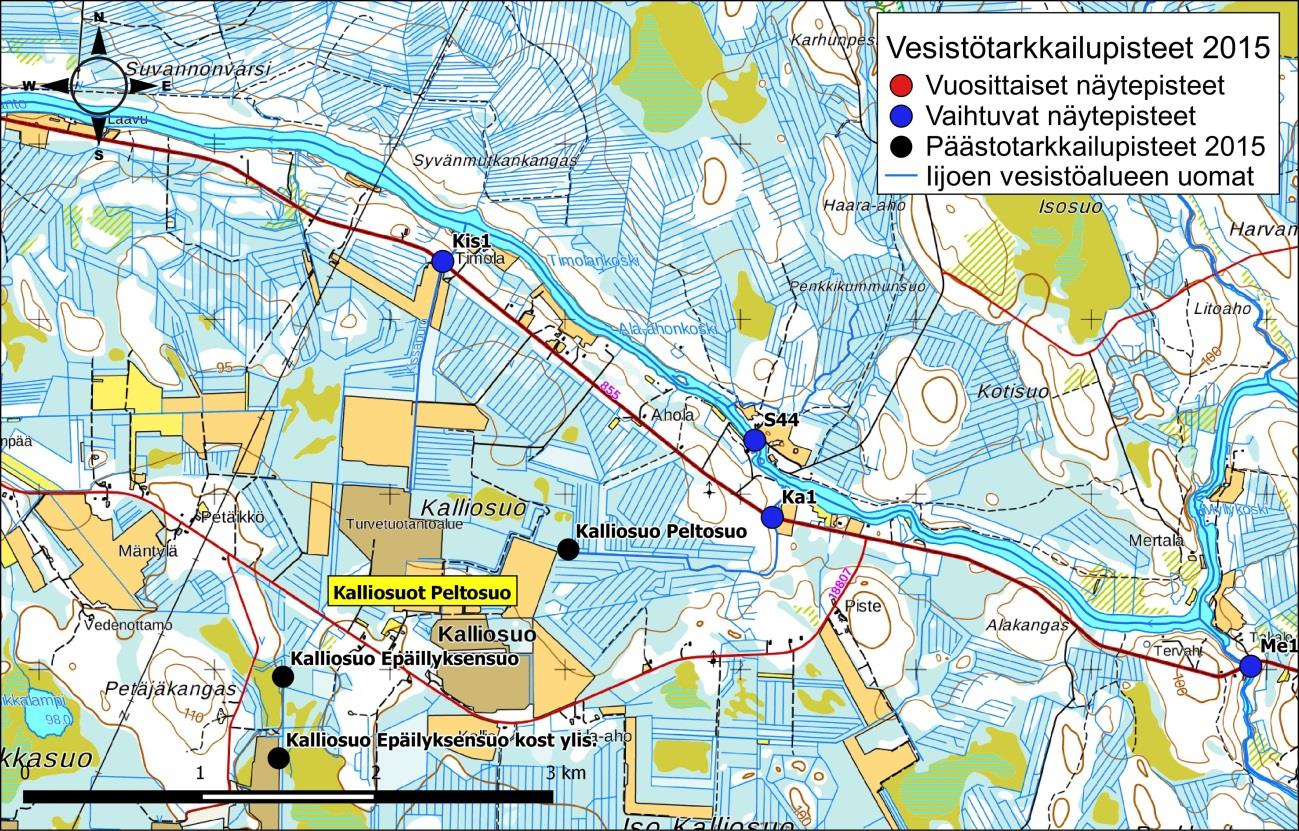 Iijoen ja Siuruanjoen turvetuotantoalueiden käyttö-, päästö- ja vaikutustarkkailuraportti vuodelta 21 73 Kuva 6-14.