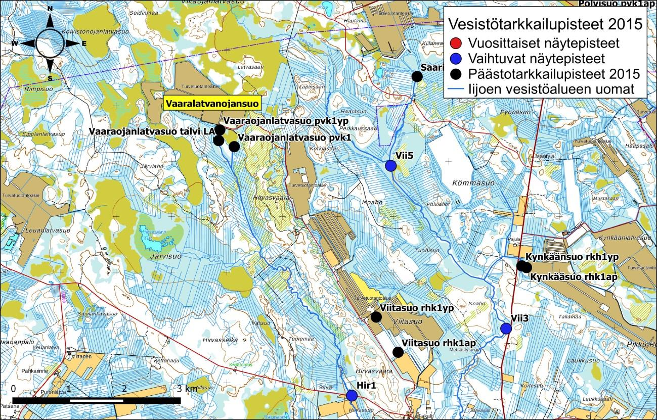 Iijoen ja Siuruanjoen turvetuotantoalueiden käyttö-, päästö- ja vaikutustarkkailuraportti vuodelta 21 76 Kuva 6-17.