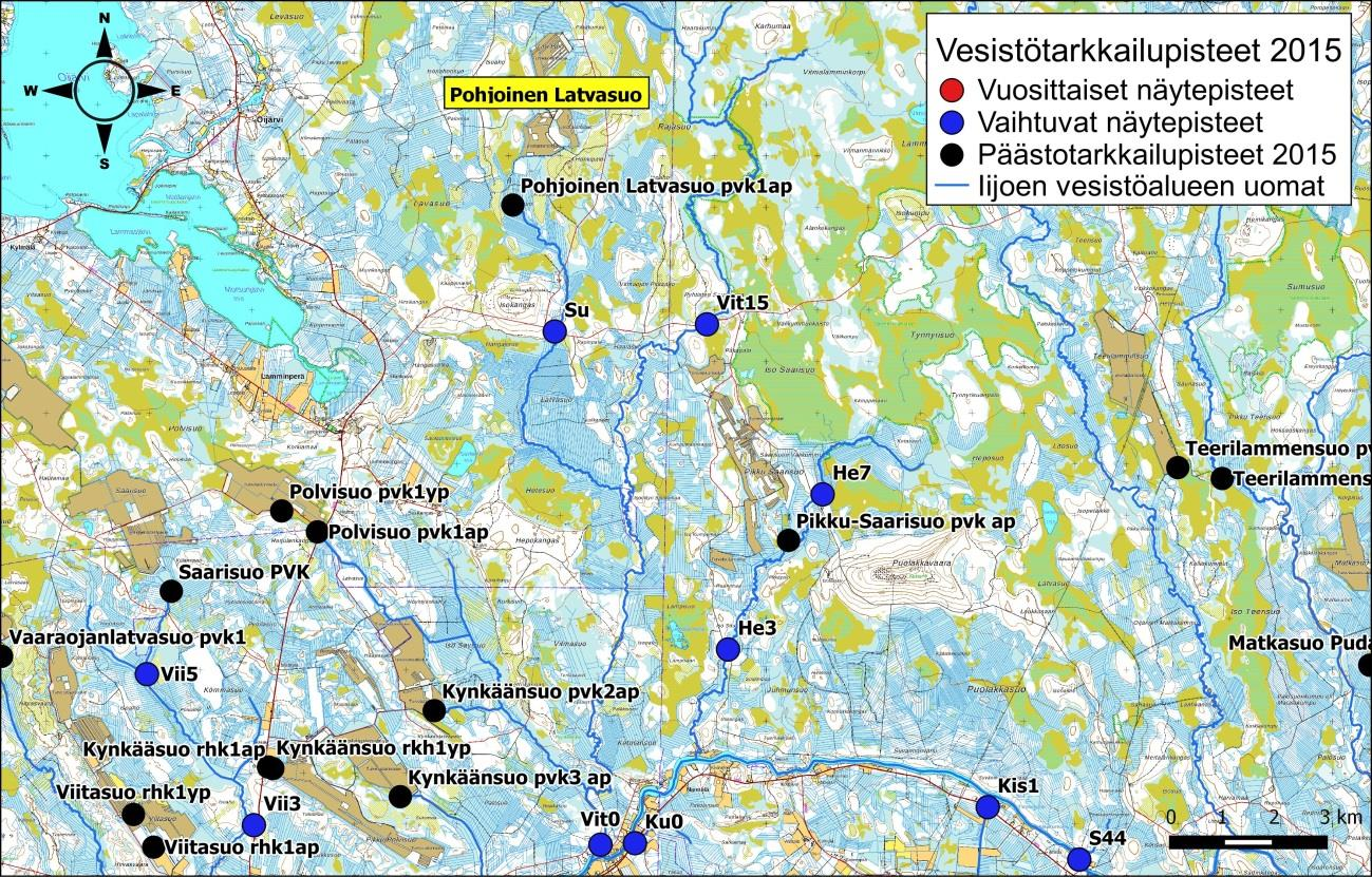 Iijoen ja Siuruanjoen turvetuotantoalueiden käyttö-, päästö- ja vaikutustarkkailuraportti vuodelta 21 77 Kuva 6-18.