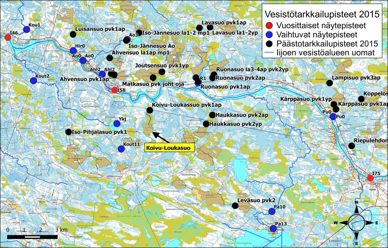 Iijoen ja Siuruanjoen turvetuotantoalueiden käyttö-, päästö- ja vaikutustarkkailuraportti vuodelta 21 82 Kuva 6-2.