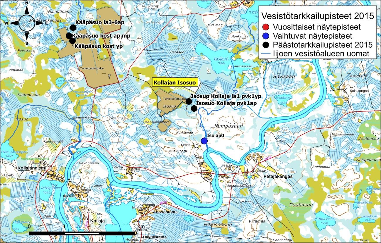 Iijoen ja Siuruanjoen turvetuotantoalueiden käyttö-, päästö- ja vaikutustarkkailuraportti vuodelta 21 88 Kuva 6-26.