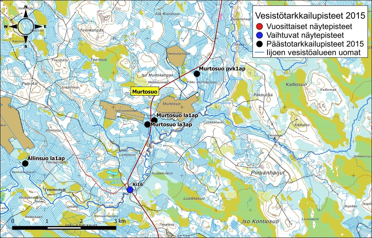 Iijoen ja Siuruanjoen turvetuotantoalueiden käyttö-, päästö- ja vaikutustarkkailuraportti vuodelta 21 93 Kuva 6-31.