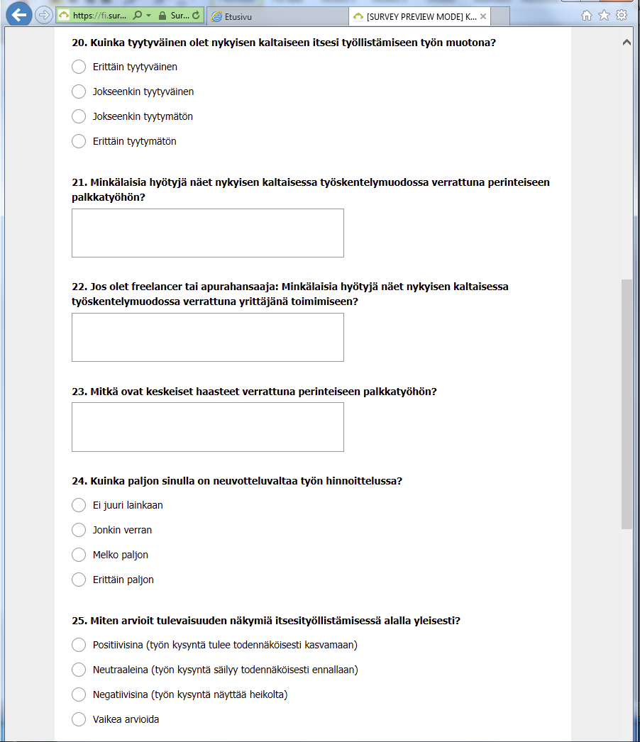 ITSENSÄTYÖLLISTÄMINEN JA