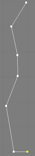 LIITE 2 6 12. Valitaan Front-näkymässä Create/ Shapes/ Splines/ Line-objekti ja aletaan piirtämään keilan poikkileikkausta suunnilleen kuvan mukaan.