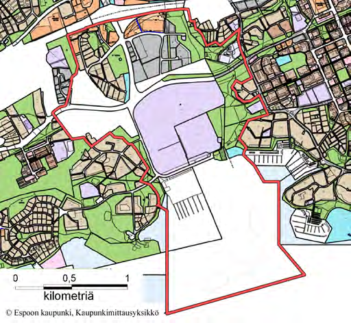 7 (13) vaativan erikoistavarakaupan sijoittuminen. Alueelle on osoitettu lisäksi joukkoliikenteen varikkoalue. Matinkylän ratsastustallin alue on osoitettu julkisten palveluiden ja hallinnon alueeksi.