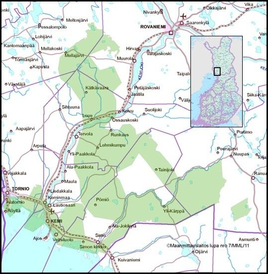 Hankealue Lounais-Lappi 8 kuntaa: Rovaniemi, Tervola, Ranua, Ylitornio, Tornio, Keminmaa,