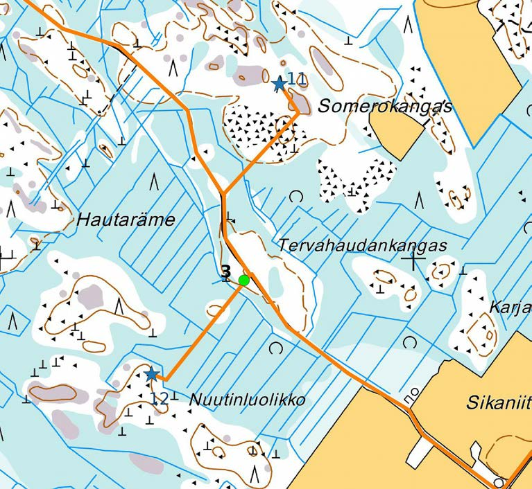 14 Kartta 8. Kohde 3 Tervahaudankangas tervahauta. Esihistorialliset kohteet 4.