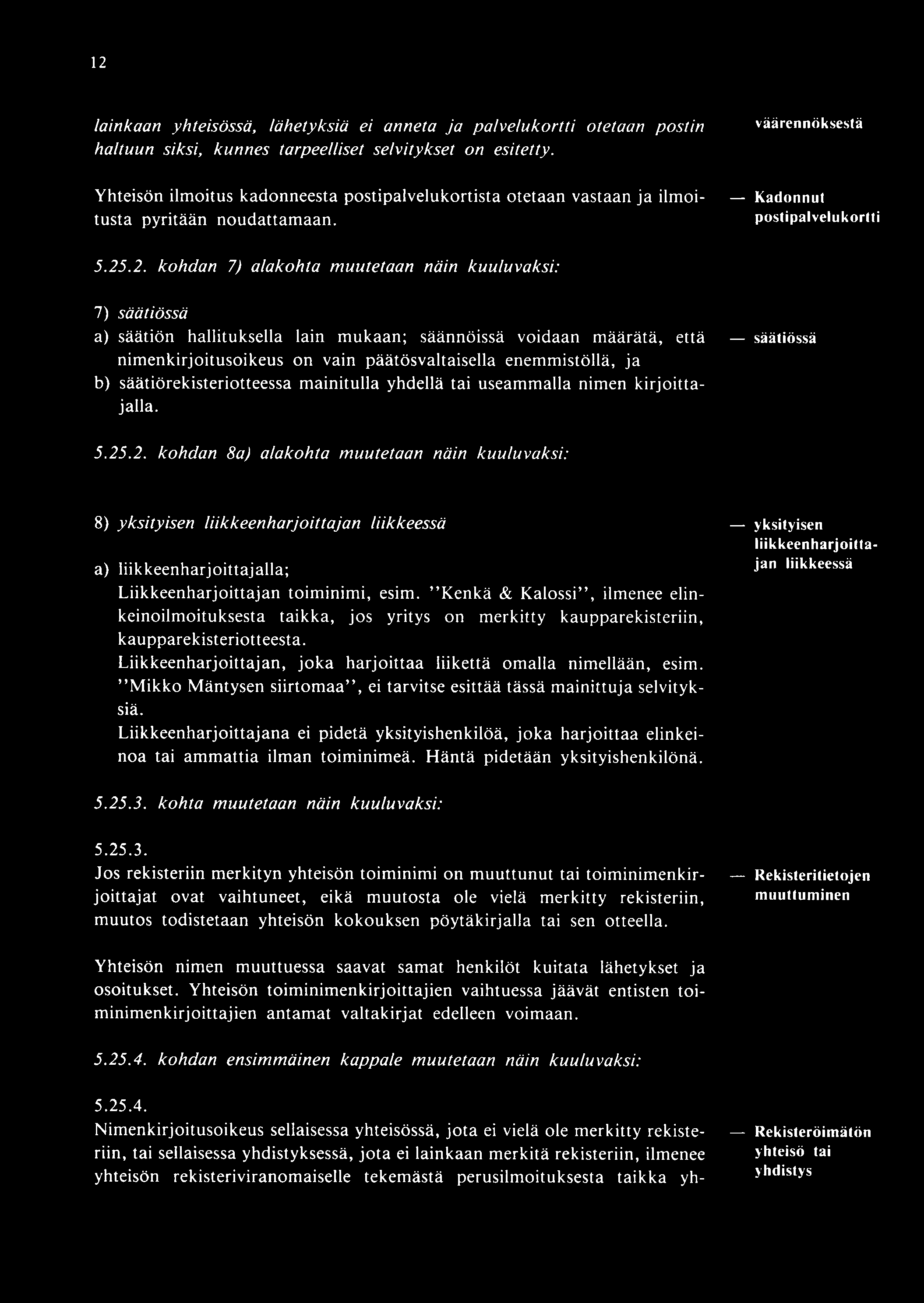 12 lainkaan yhteisössä, lähetyksiä ei anneta ja palvelukortti otetaan postin haltuun siksi, kunnes tarpeelliset selvitykset on esitetty.