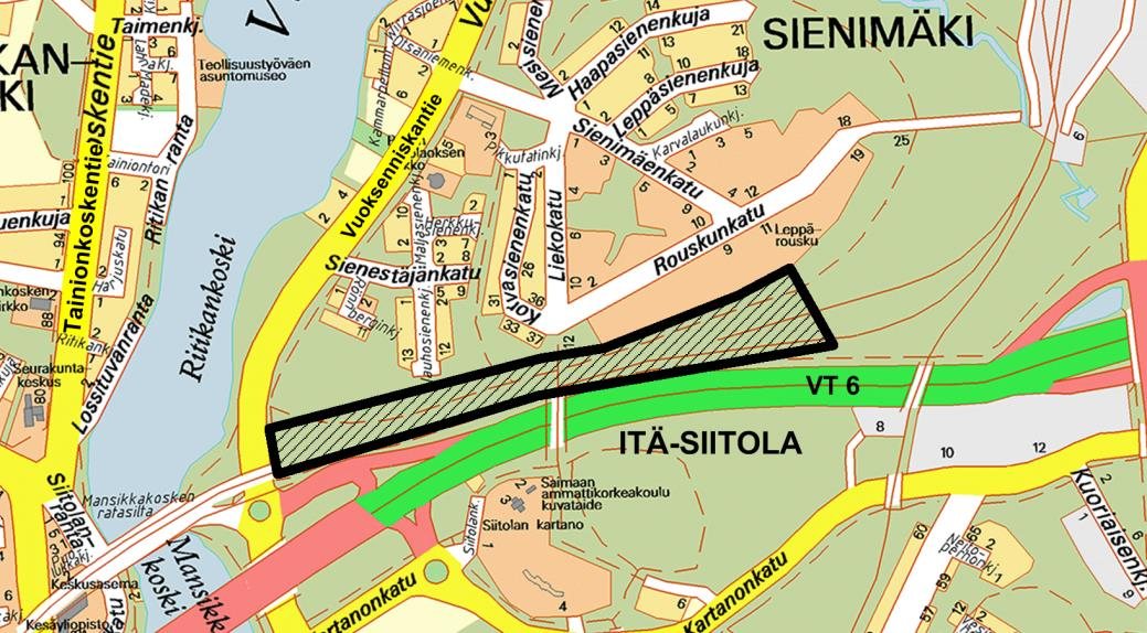 IMATRAN KAUPUNKI KAUPUNKIKEHITYS JA TEKNISET PALVELUT Kaupunkisuunnittelu OSALLISTUMIS- JA ARVIOINTISUUNNITELMA (MRL 63 ) ASEMAKAAVA JA ASEMAKAAVAN MUUTOS 1080 Kaupunginosa 70, SIENIMÄKI Kortteli 36