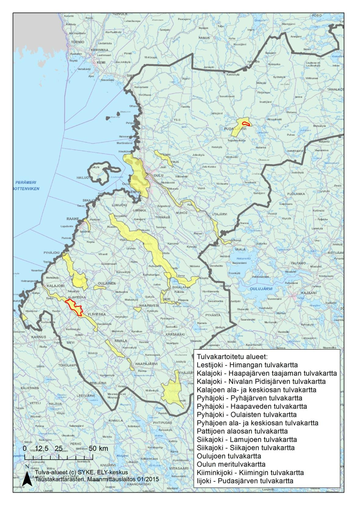 Muut tulvariskienhallinnan suunnittelut Merkittävät tulvariskialueet: Kalajoki Alavieska-