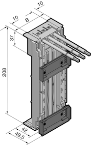 40 A Leveys (B) mm 55 55 55 IEC 40 A 40 A 40 A UL 40 A 690 V AC UL 600 V AC Liitäntäjohtimet (pituus mm) AWG 8 (130) AWG 8 (130) AWG 8 (130) Kannatinkiskorakenne 2) TS 55D TS 55D Metallikiskot