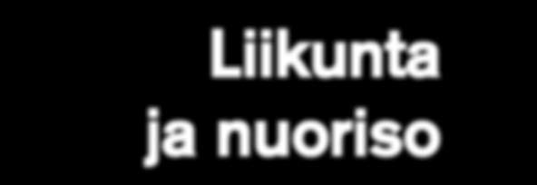 Liikunta ja nuoriso Liikuntatyöllä terveyttä ja hyvinvointia Liikuntatoiminnan keskeinen tavoite on edistää liikuntatottumuksia ja -harrastuksia, parantaa väestön toimintakykyä, terveyttä ja